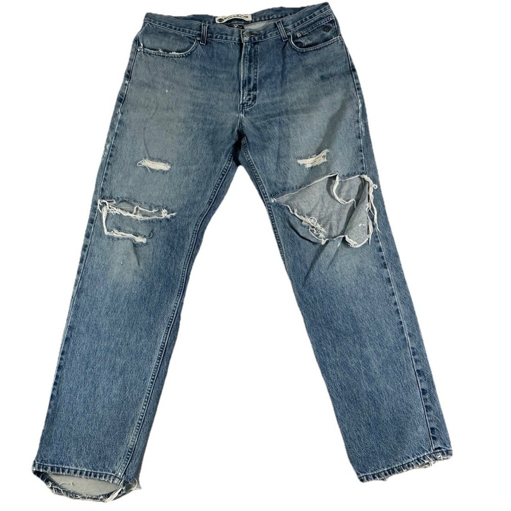 Vintage Harley Davidson Distressed Denim Jean's‎ Light Wash Relaxed Men's 38X34
